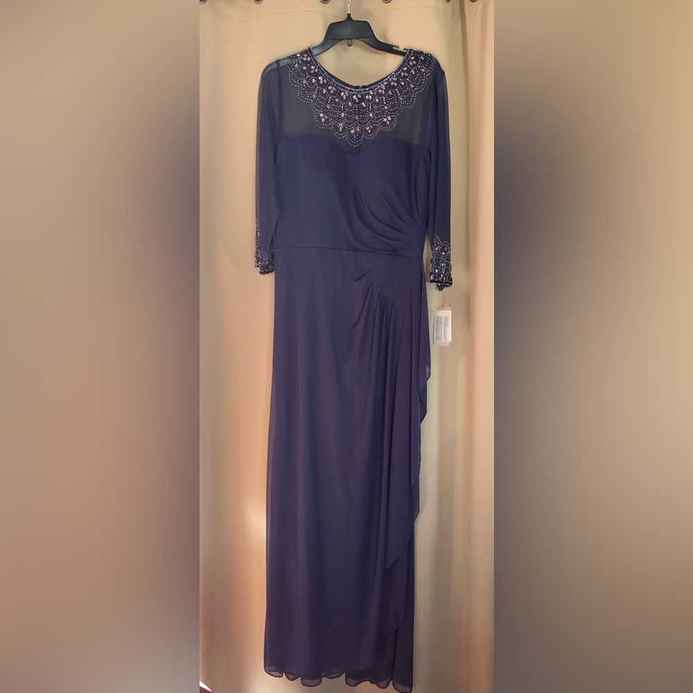 Navy blue Mother of the bride dress